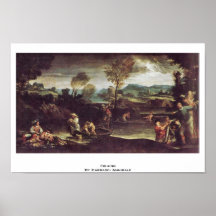 Fishing By Carracci Annibale Print