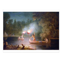 Fishing by Torchlight. Post Cards