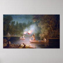Fishing by Torchlight. Print