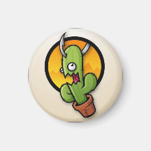 Fishing Cactus Magnet