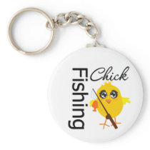 Fishing Chick Key Chains