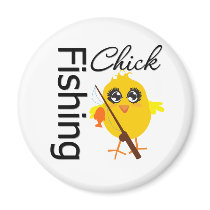 Fishing Chick Magnets