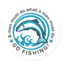fishing D 2c Runder Sticker