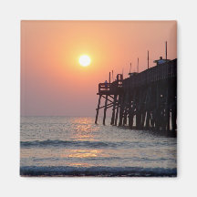 Fishing Daytona Beach Sunglow Pier Sunrise Magnet