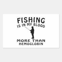 Fishing designs rectangle sticker