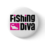 Fishing Diva Pinback Button