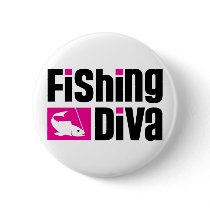 Fishing Diva Pinback Button