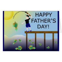 fishing fish father's day father dad greeting card