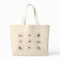 Fishing flies tote bags