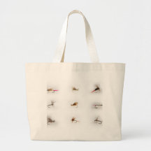 Fishing flies tote bags