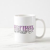 Fishing Fury Coffee Mug (pink on white) mugs