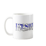 Fishing Fury Script Mug (blue on white)