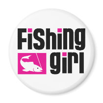Fishing Girl Fridge Magnet