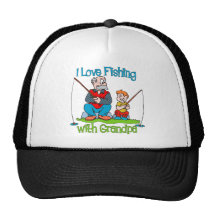 Fishing - I Love Fishing with Grandpa Trucker Hats