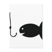 fishing icon postcard