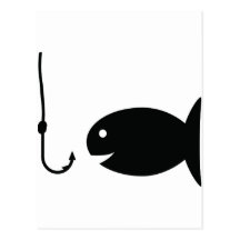fishing icon postcard