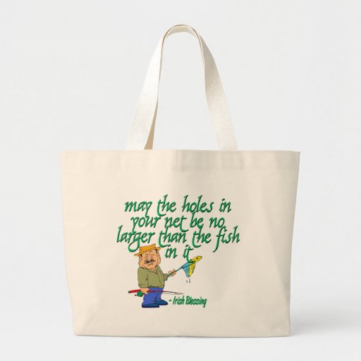 Fishing Irish Blessing Tote Bags