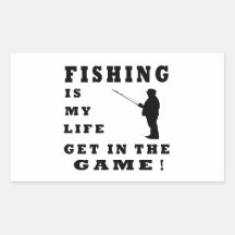 Fishing Is My Life Rectangle Stickers