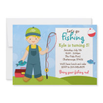 Fishing Kids Birthday Party Invitation