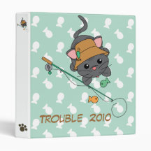 Fishing Kitty 3 Ring Binders