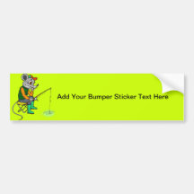 Fishing Mouse Bumper Sticker