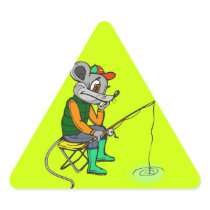 Fishing Mouse Sticker