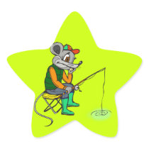 Fishing Mouse Stickers