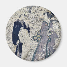 Fishing net by Utagawa, Toyokuni Ukiyoe Fridge Magnets