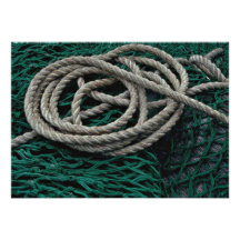 Fishing nets and rope personalized invite