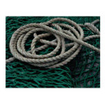 Fishing nets and rope post card