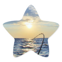 Fishing on Wavy Water Sticker