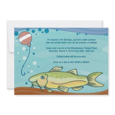 Fishing Party Invitations: Blue by RetroWhimsyDesigns