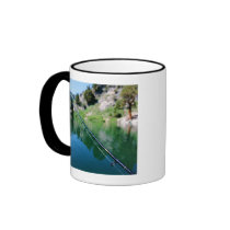 Fishing pole and lake coffee mug