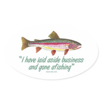 Fishing Quote Oval Stickers