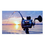 Fishing Reel at Sunset Business Card Template