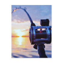 Fishing Reel at Sunset Post Cards