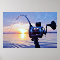 Fishing Reel at Sunset Posters
