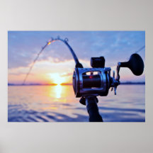 Fishing Reel at Sunset Posters