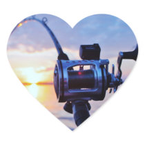 Fishing Reel at Sunset Sticker
