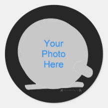 Fishing Reel Frame Template Round Sticker