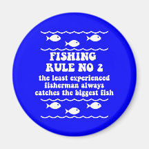 Fishing Rule No 2 Fridge Magnets