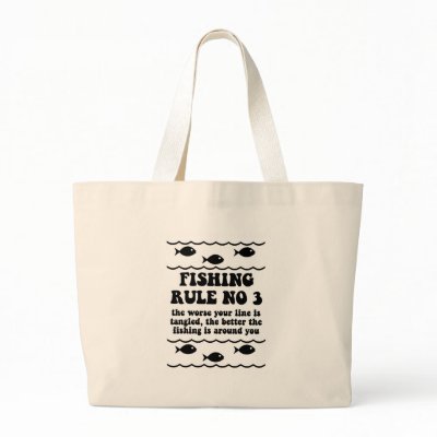 Fishing Rule No 3 Canvas Bags by fishingboutique
