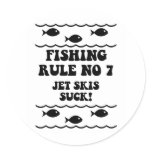 Fishing Rule No 7 Round Sticker