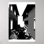 Fishing sheds graphic poster