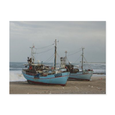Fishing ships from Norre Vorupor, Denmark Post Card by Thorninger