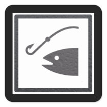 Fishing Sign Square Stickers