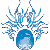 Fishing Skull Cut Out