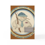 Fishing Snowman Christmas Card