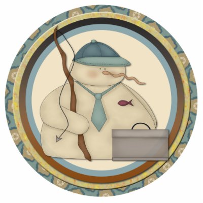 Fishing Snowman Ornament Photo Cut Outs by christmas_tshirts