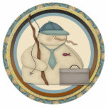 Fishing Snowman Ornament photo sculptures